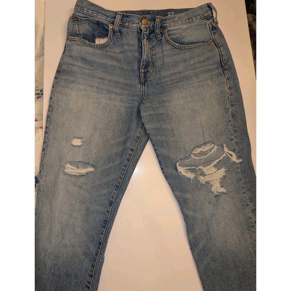 J Crew Slouchy Boyfriend Distressed Jeans Women's Size 27 Straight Leg